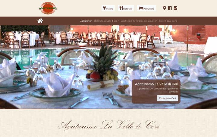Sito web del ristorante la Valle di Ceri, realizzato da Agency Web Roma