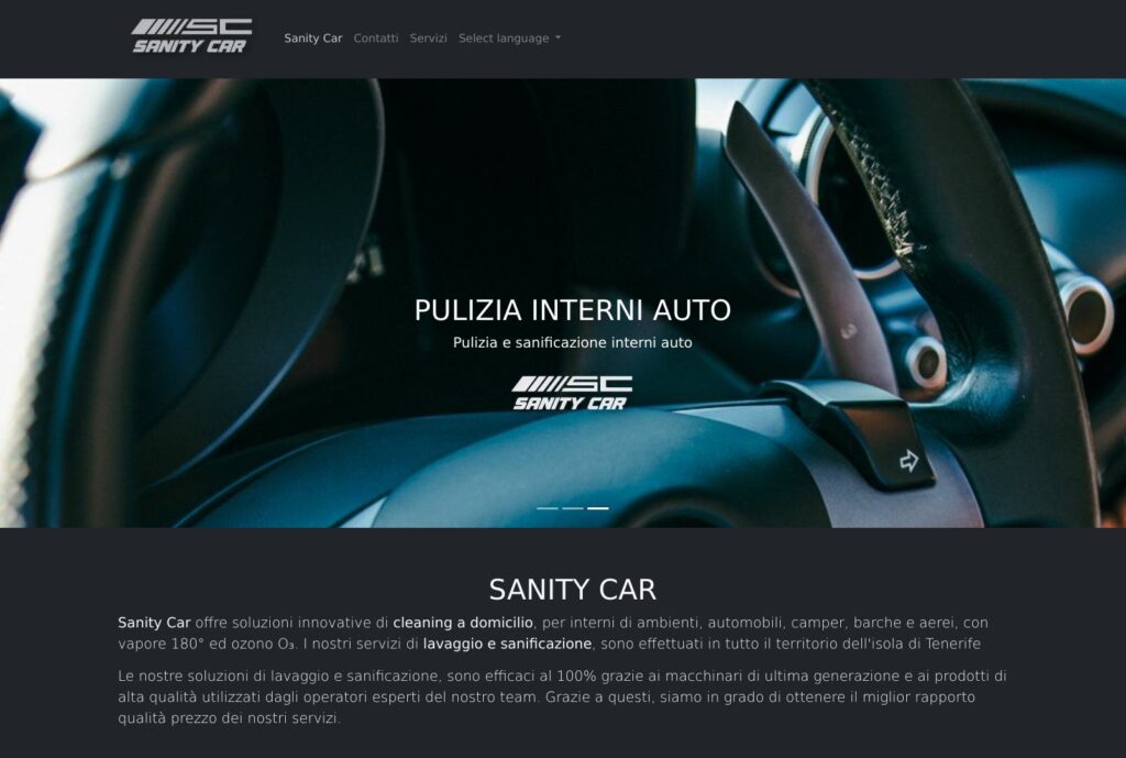Sito web di Sanity Car Tenerife Spagna