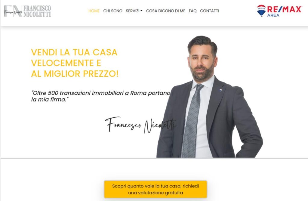 Esempio di sito web per immobiliare realizzato dalla nostra agenzia web di Roma.