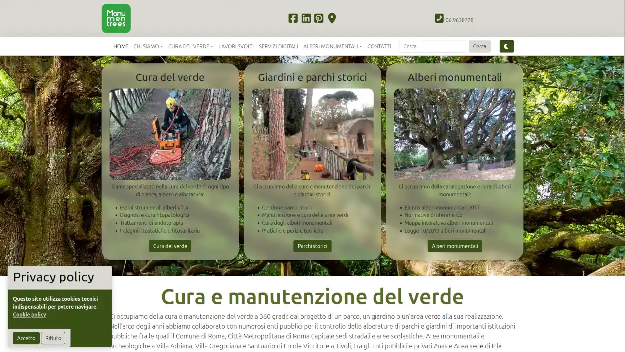 Abbiamo terminato il restyling grafico, tecnico e logico dei contenuti del nostro cliente Monumentrees.