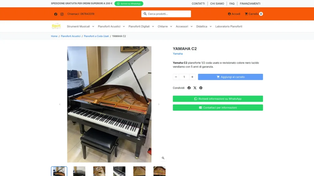 Esempio di prodotto del nuovo sito e-commerce basato su Prestashop 9.0.4.