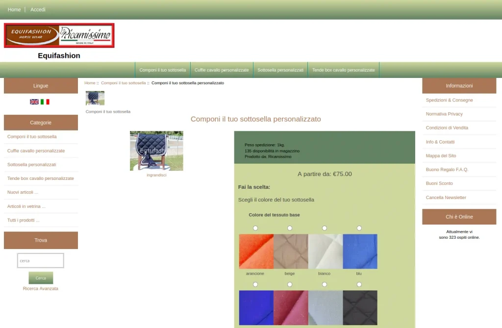 Sito e-commerce di articoli per equitazione, realizzato da Agency Web Roma con ZenCart.